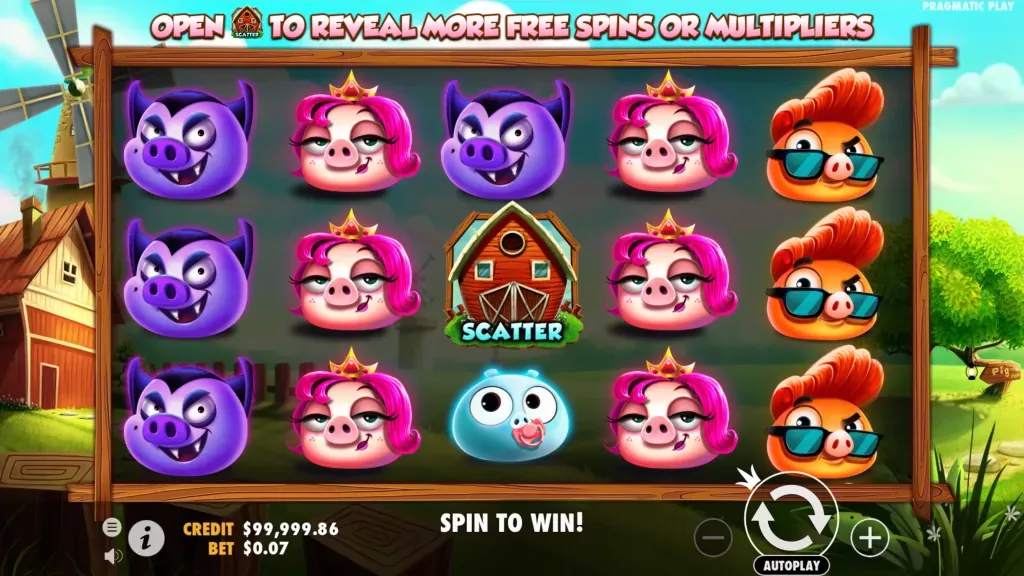 7 Piggies Pragmatic Play &mdash; fruit-reel 3x5 con RTP 96,00% su Spinight