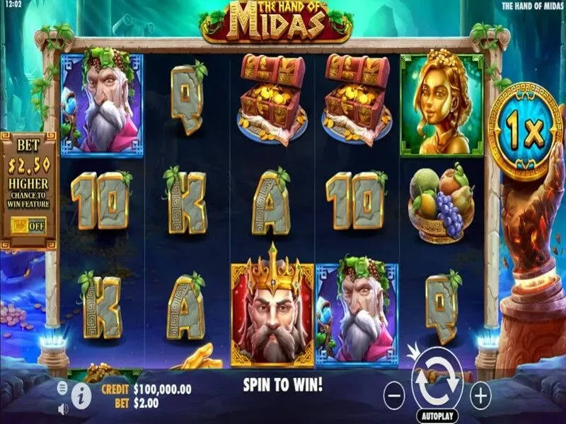 The Hand of Midas Pragmatic Play &mdash; Golden Symbols con RTP 96,55% su Spinight